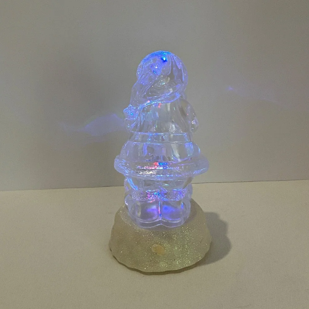 Mr. Christmas Santa Figurine Clear LED Light Up Iridescent Holiday Decor - Picture 3 of 9